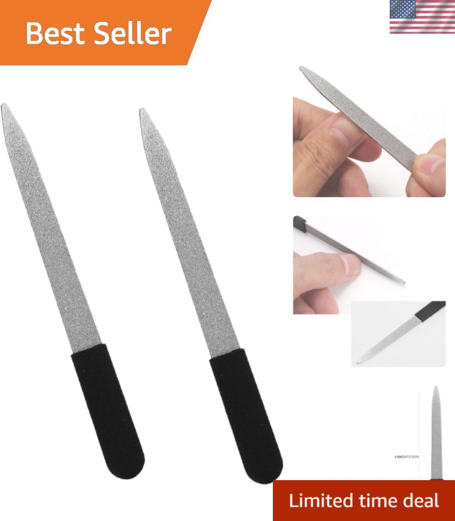 Diamond Dust Nail File - Stainless Steel Nail Dresser Nail Buffering Files - ...
