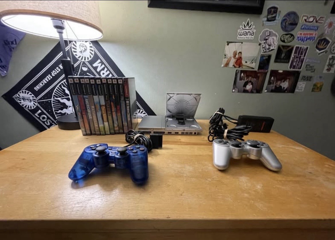 PlayStation 2 Slim Bundle – Console, 2 Controllers & 10 Games