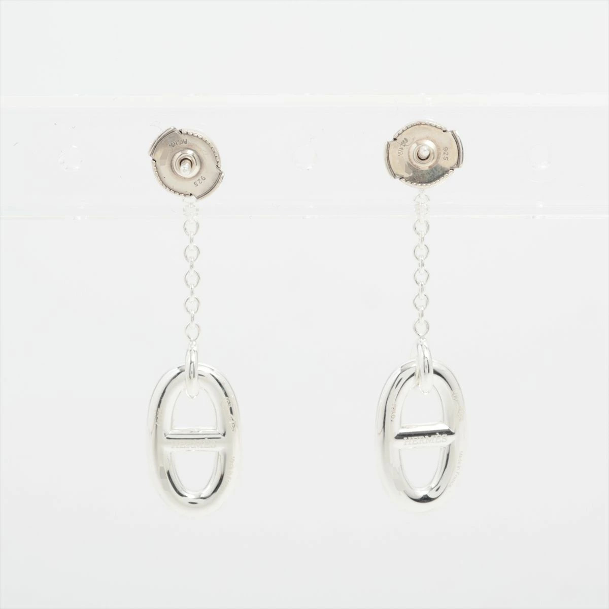 Used Hermes Chain D Ancre Flandre 2025 Earrings (for both ears) 925 6.8g Silver