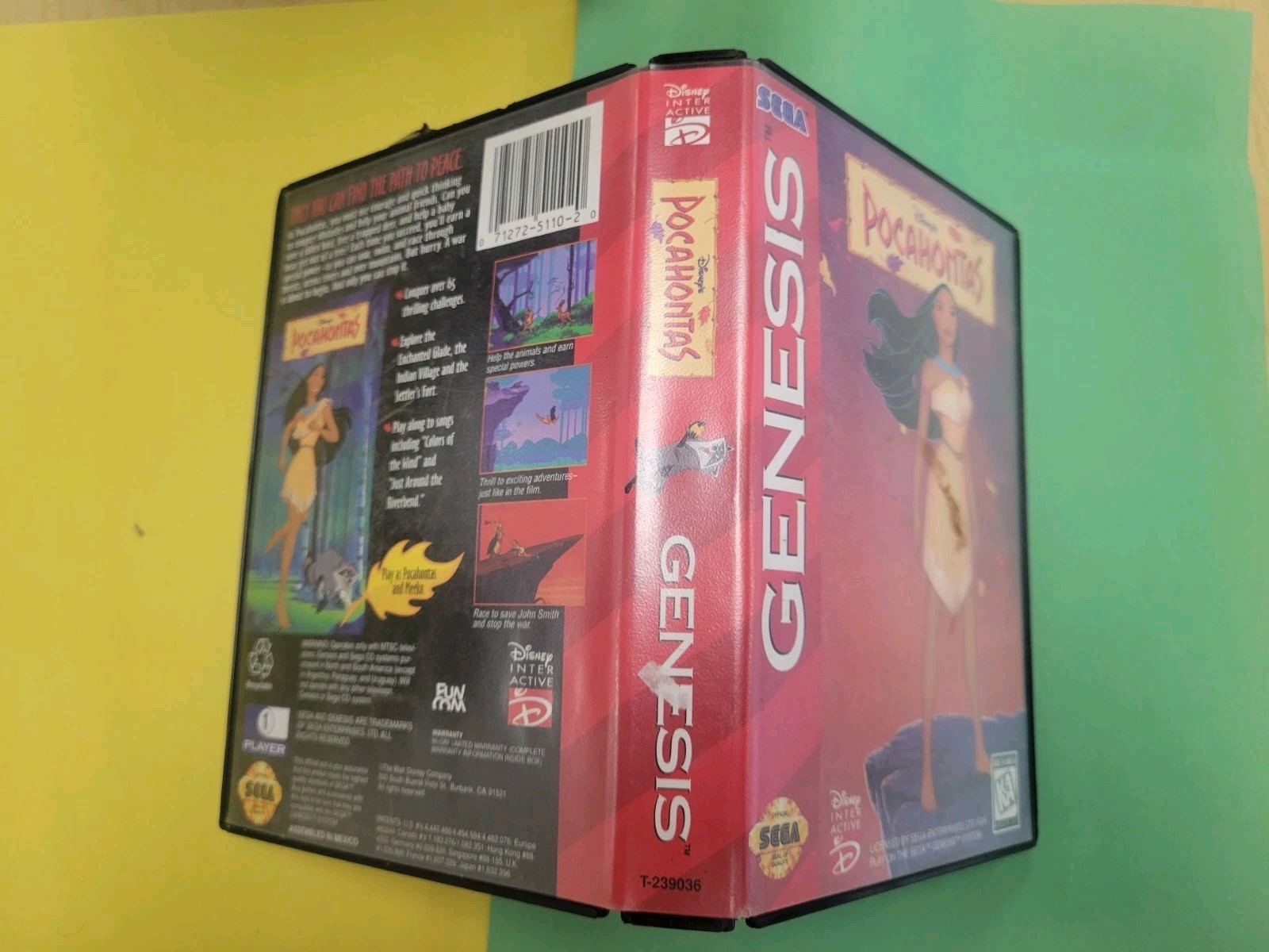 Disney Pocahontas Case (SEGA Genesis) Authentic Manusl & BOX ONLY