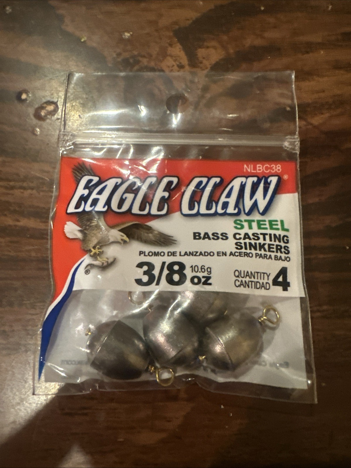 Bass Casting Sinker, 3/8 oz., 4-Pk. - NLBC38 NEW