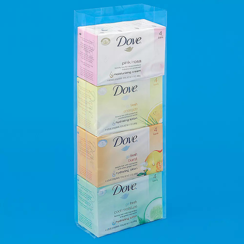 Pack of 1000 6 x 3 x 18" 3 Mil Gusseted Poly Bags