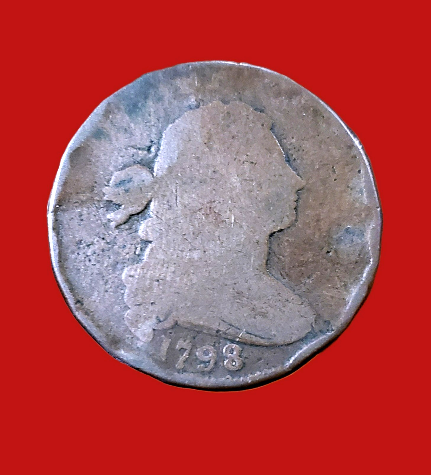 1798 DRAPED BUST LARGE CENT ~ FULL BOLD DATE ~ NICE PLANCHET ~ EARLY U.S. COIN