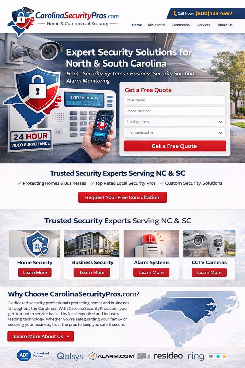 CarolinaSecurityPros.com – Home & Commercial Security Services Domain