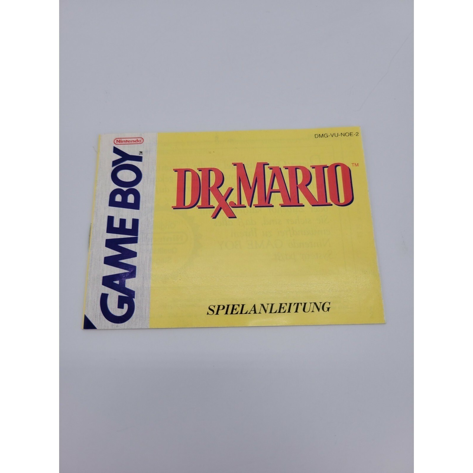 Nintendo Game Boy Dr. Mario Instruction Booklet Manual Europe 1990
