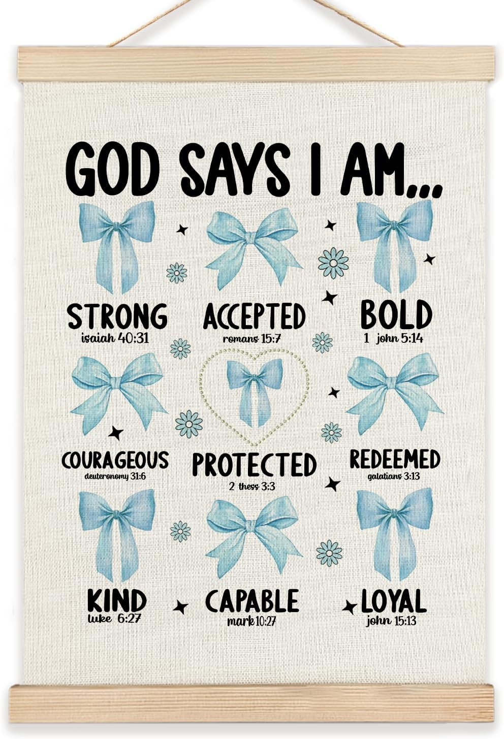 Light Blue Bows Coquette Bathroom Decor for Teen Girls, 12x16 Inch