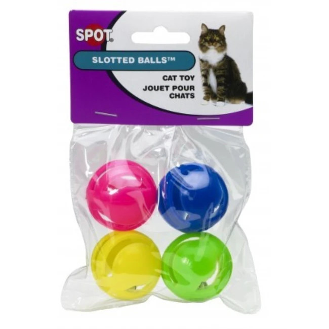 Spot Slotted Balls Cat Toy 4 Supplies Pet