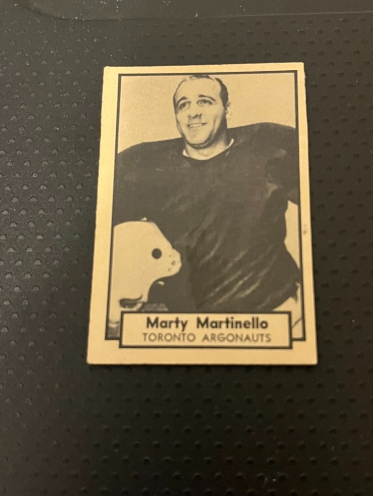 1962 Topps CFL Mini MARTY MARTINELLO  #138 EX+ TORONTO ARGONAUTS SHARP