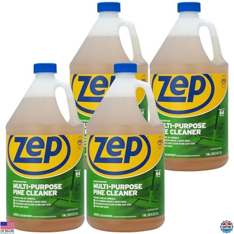 Zep Pine Cleaner Concentrate 128 oz (4-Pack) - Multi-Purpose for Kitchen & Bath