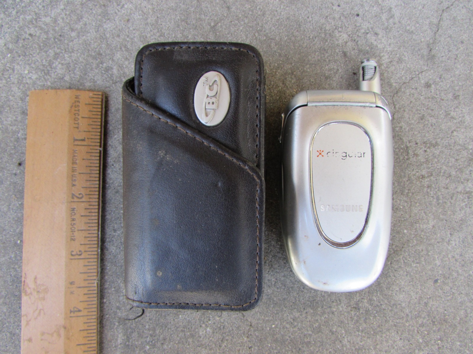 Vintage Samsung Flip Phone with Case - Probably Works But Untested & Sold AS IS