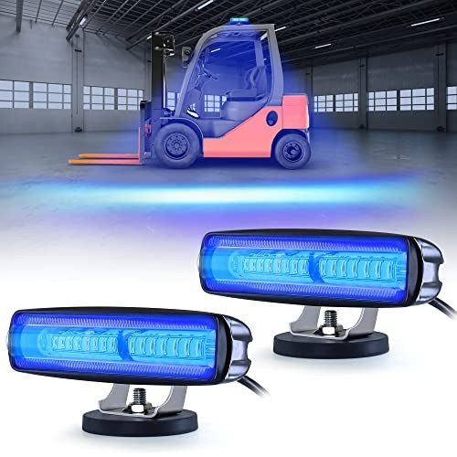  New Magnets LED Forklift Safety Lights 30W DC 10-110V Warehouse 2PCS Blue