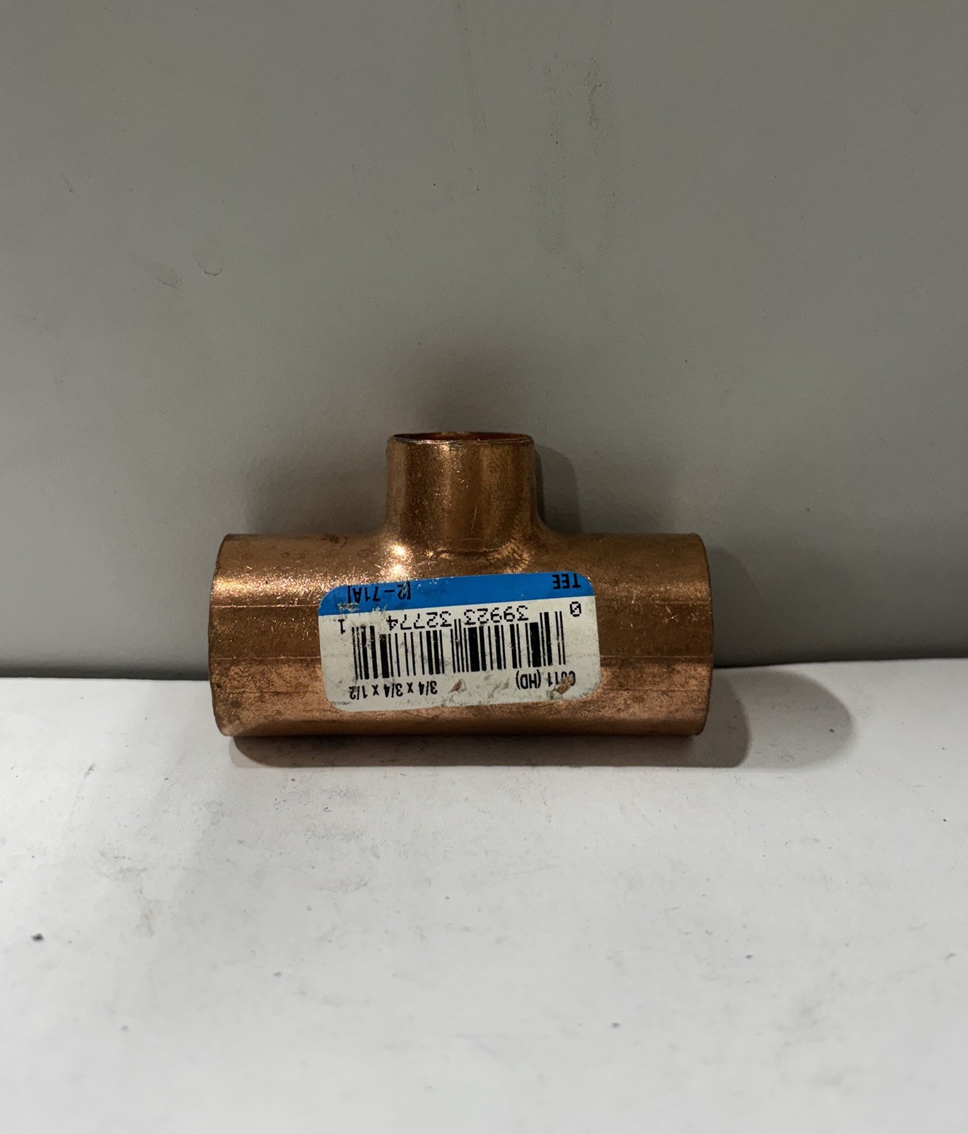 3/4" x 3/4" x 1/2"in C x C x C Reducing Copper Tee Pipe Fitting Sweat Connection