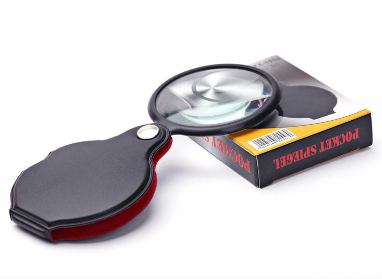 Mini Pocket 5X Jeweler Eye Loupe Magnifier Magnifying Glass In PU Leather Case