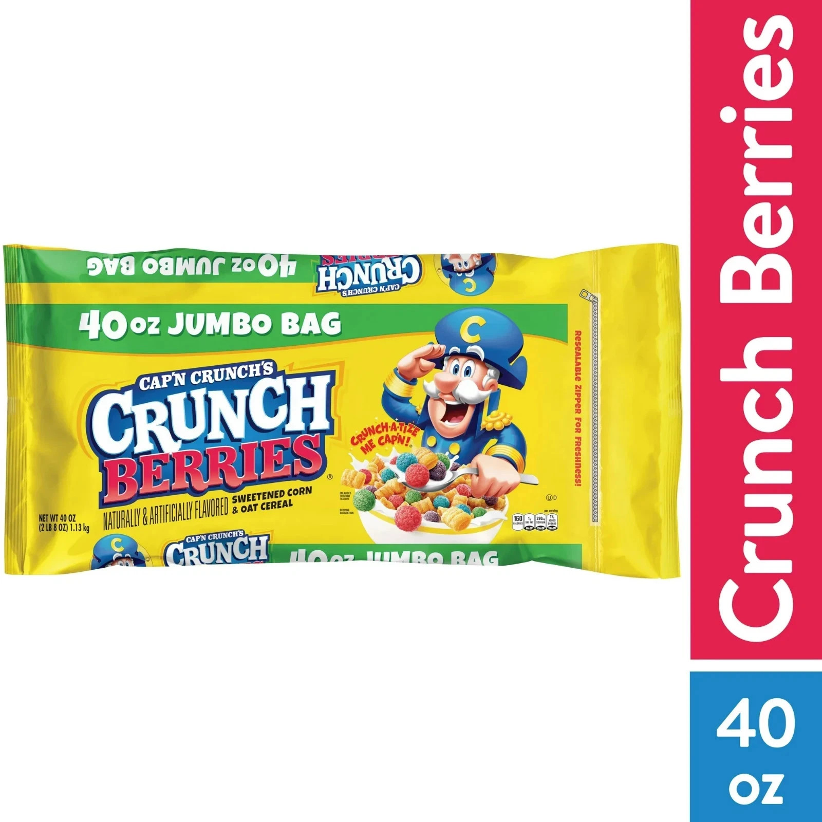 Cap'n Crunch's Crunch Berries, Mega Bag, 40 Oz Free & Fastt Shipping......