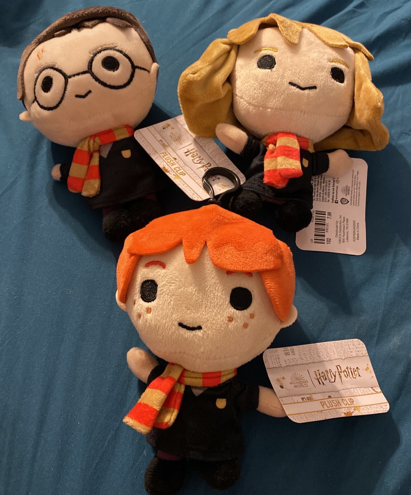 Harry Potter Plush Clip Set Of Three NWT
