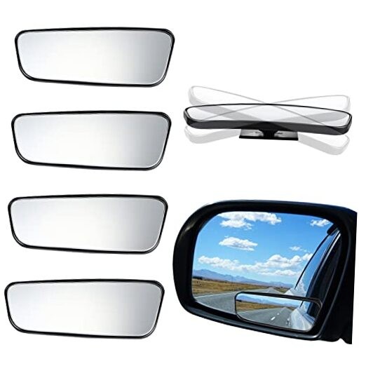  4 Pieces Blind Spot Mirror for Car Convex Side Rear View Mirror Blindspot 