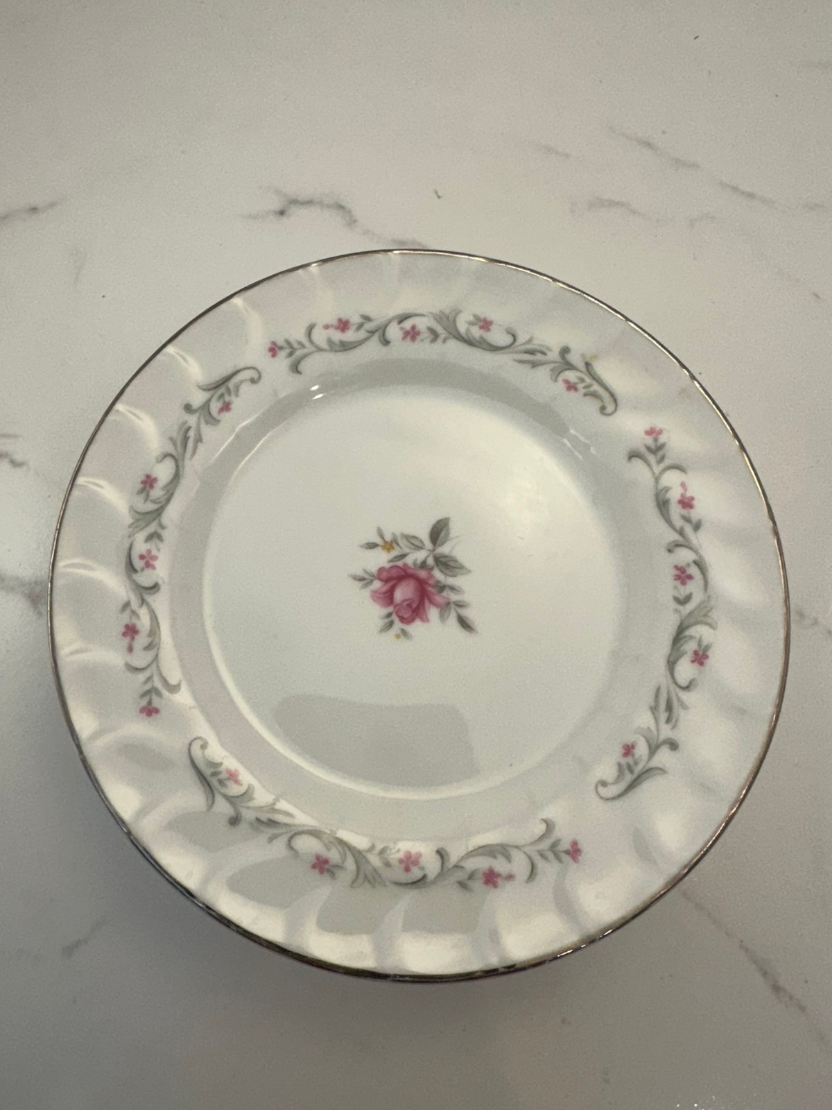 Set of 6- Royal Swirl Fine China Saucers- Japan 