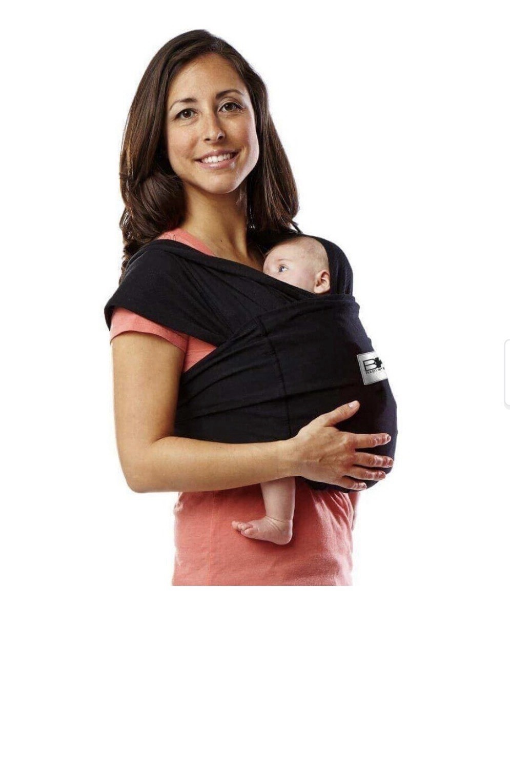 Baby K'tan Black Baby Wrap Carrier, Machine Washable, Infant