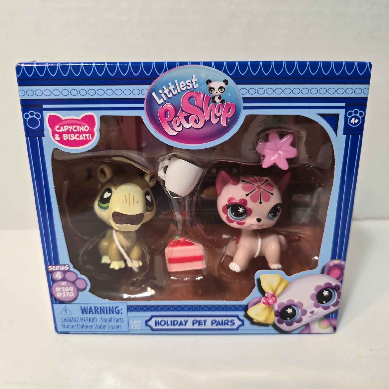 Littlest Pet Shop LPS Holiday Pet Pairs CAPYCINO & BISCATTI #269 & #270 New