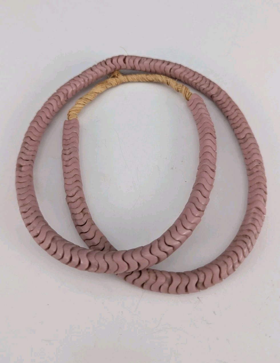  Interlocking Snake Vintage Trade Beads, Awesome OLD PINK , 9 mm , 24" Strand 
