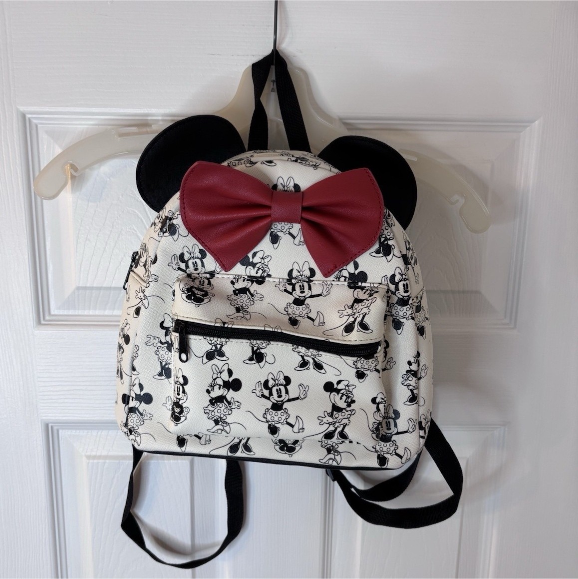 Disney Minnie Mouse Mini Backpack White Black Red Bow and Ears