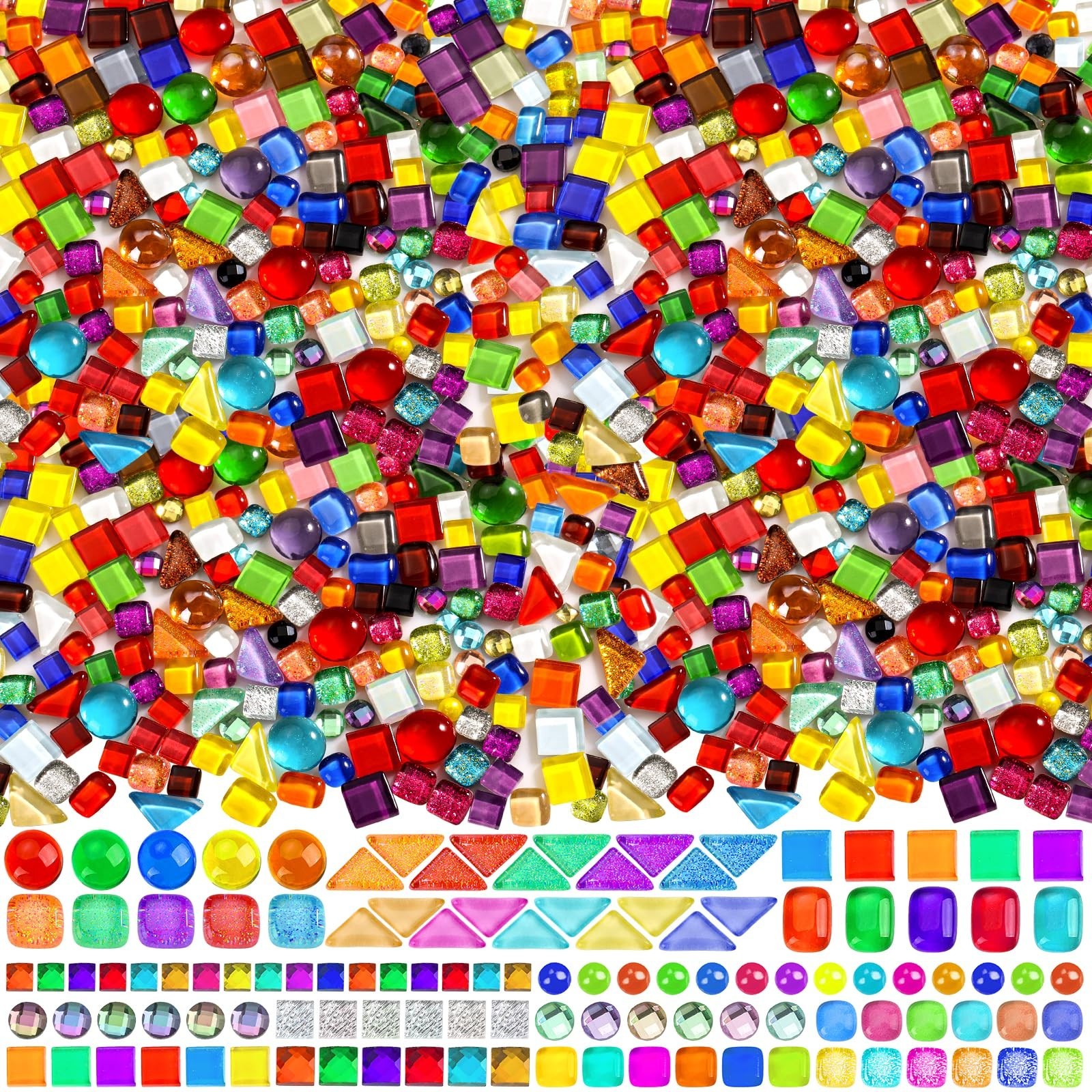 3200 Pcs Colorful Irregular Crystal Mosaic Tiles for DIY Crafts & Home Decor