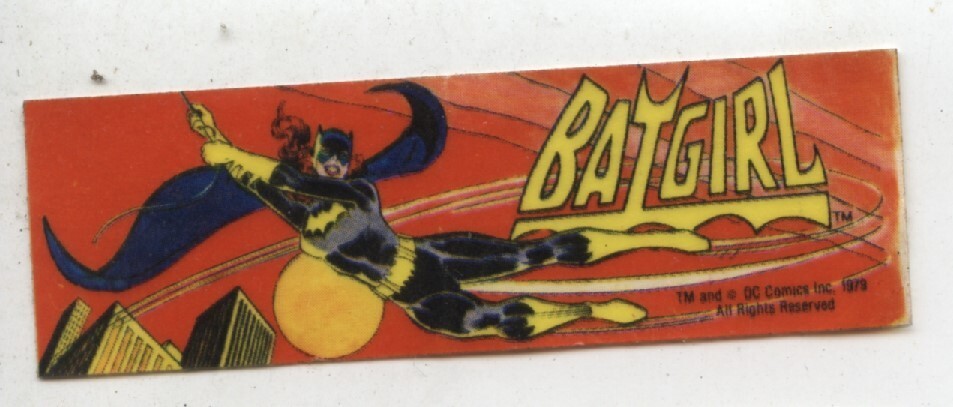 Old Vintage 1979 DC Comics Batgirl Vending Machine Sticker 3" X 1"