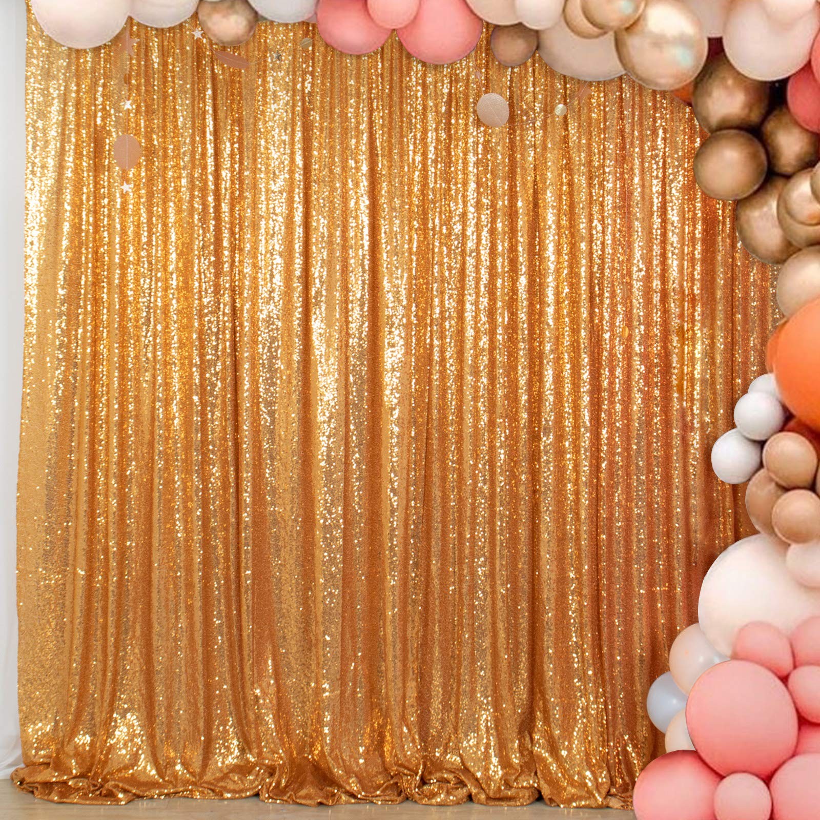 Gold Sequin Backdrop Curtain | 2 Panels 5FTx10FT Glitter Wedding Photography ...