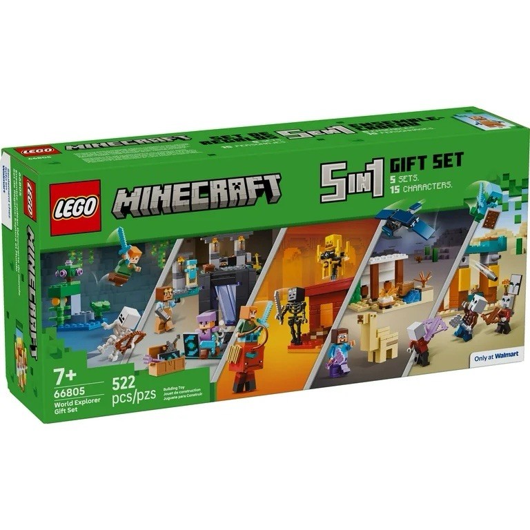 LEGO Minecraft World Explorer Gift Set 66805 5-in-1, 522 Pieces