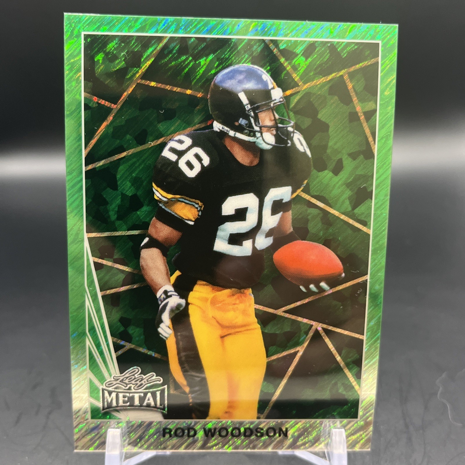 HOF Rod Woodson 1of 1 Leaf metal Green Pittsburgh Steelers