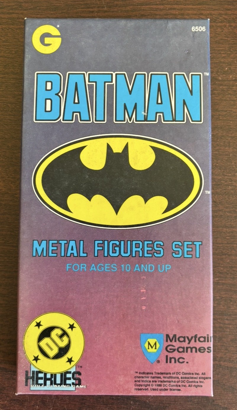 GRENADIER:Vintage Batman & Joker White Metal 54mmFigures Mayfair games 1989