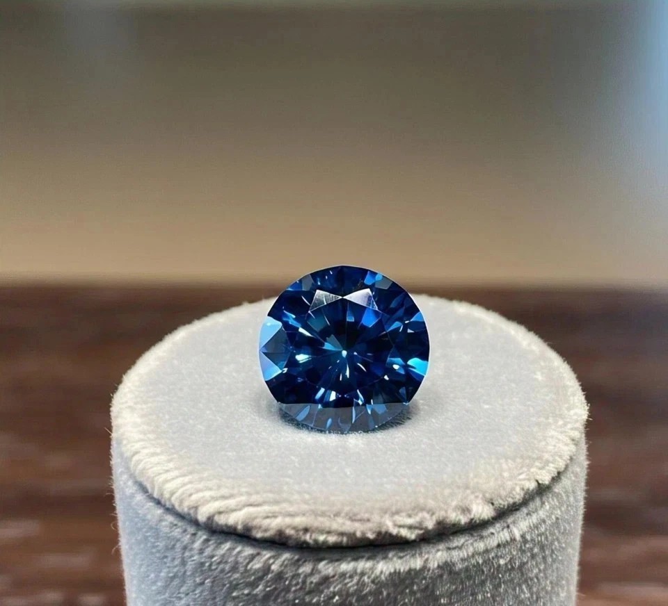 1 Ct Round Cut Blue Color VVS1 Clarity Lab Grown Diamond Loose Certified z638