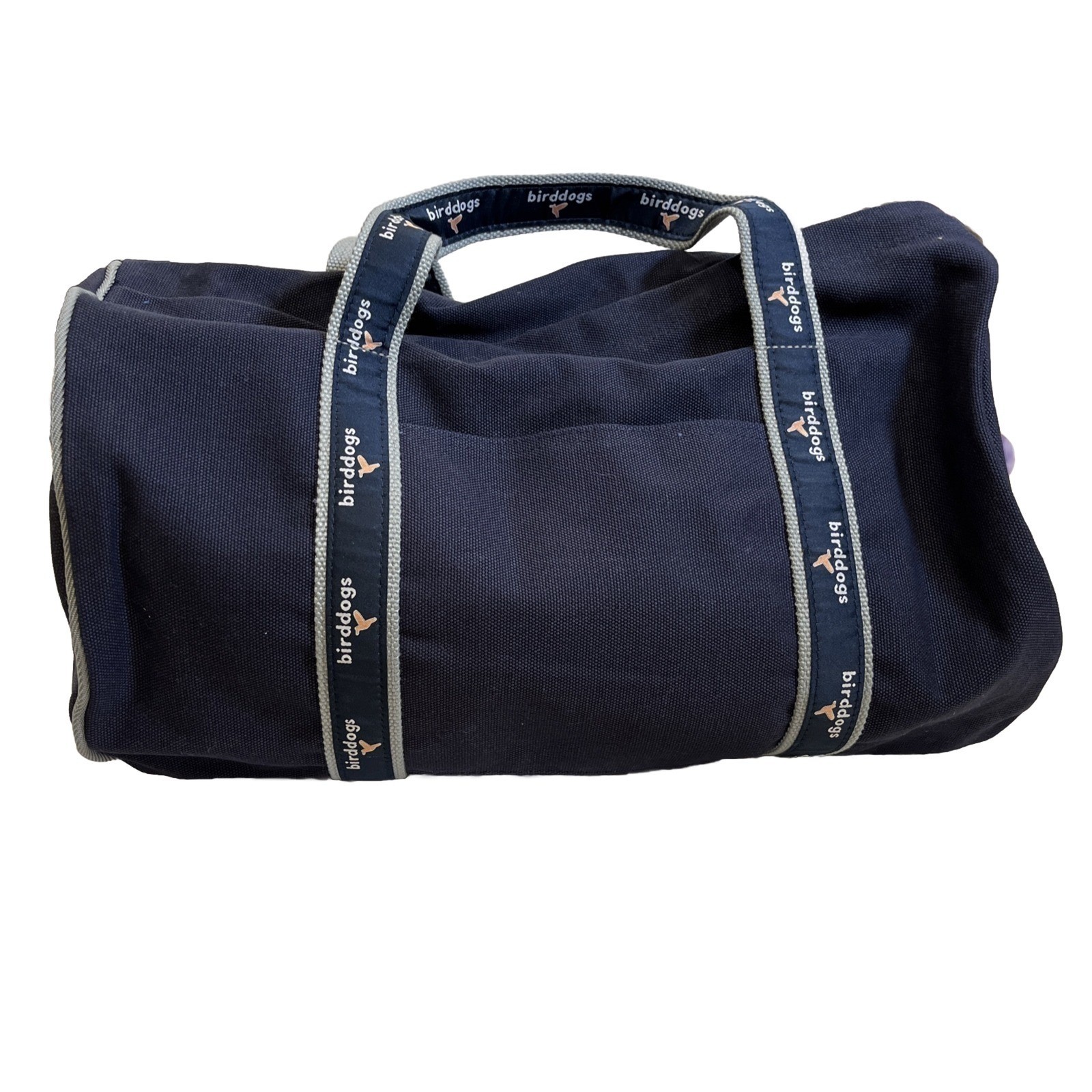 Birddogs Navy Blue Duffle Gym Bag Canvas Travel Carry On Bag Logo No Straps