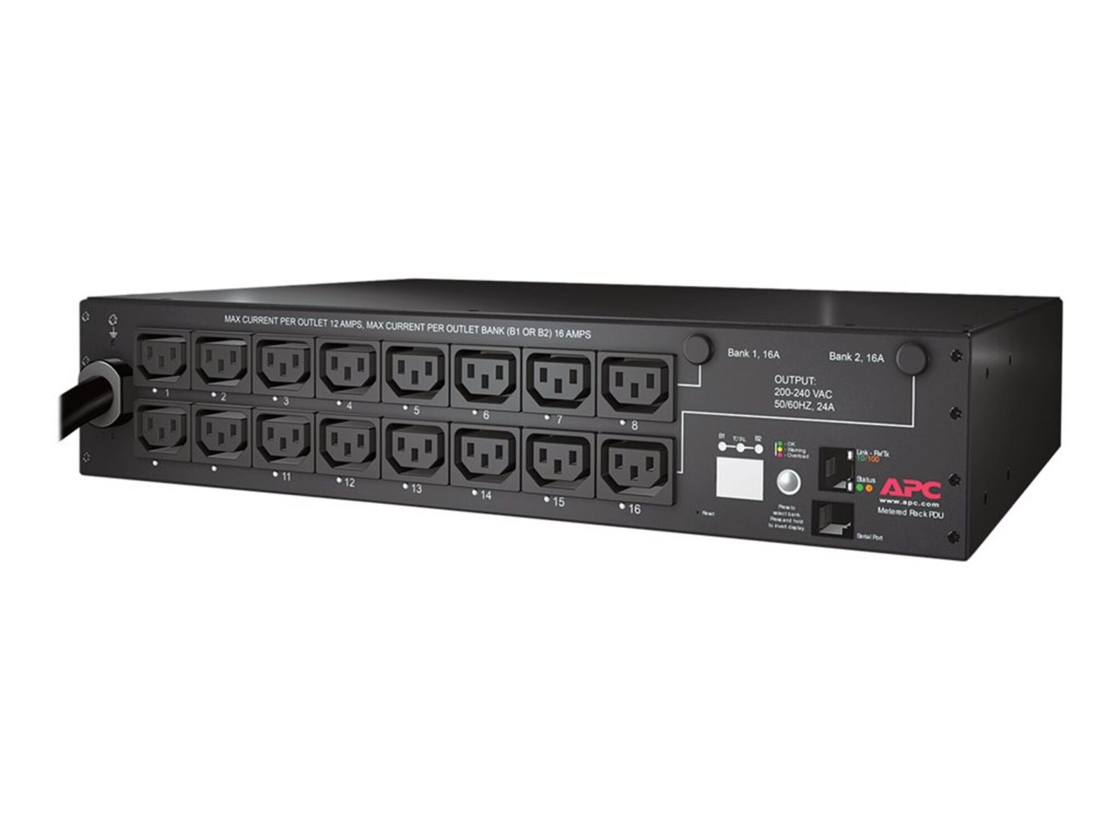 APC - AP7911B - APC NetShelter Switched Rack PDU, 2U, 30A, 208V, 16 C13 outlet