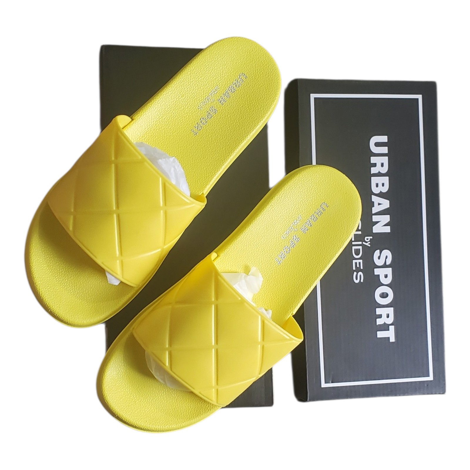 Urban Sport J Slides Neon Yellow Fabio Slides Womens Size 9