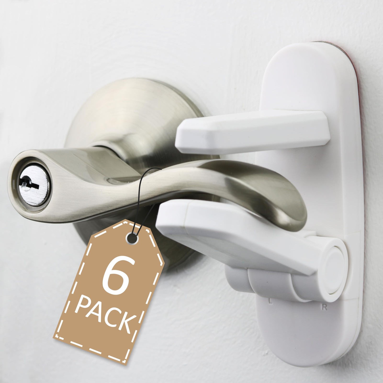 Door Lever Lock (6 Pack) Prevents Toddlers from Opening Doors. 3.25" L * 1.5"...