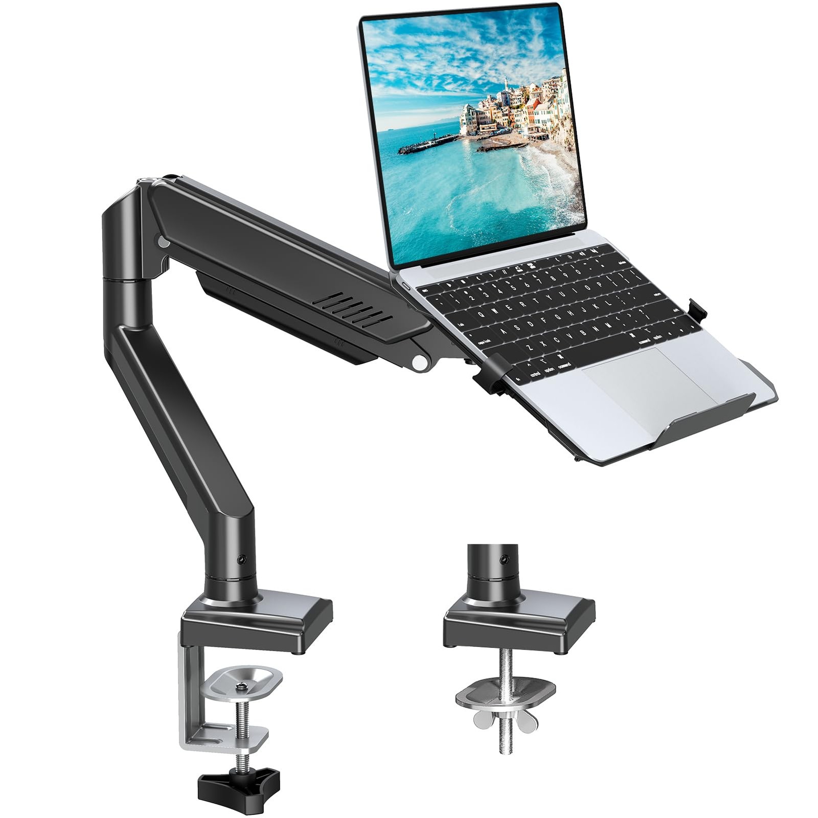 Laptop Stand for Desk, 2-in-1 Monitor Mount with Laptop Tray Holds 2.2-22lbs,...
