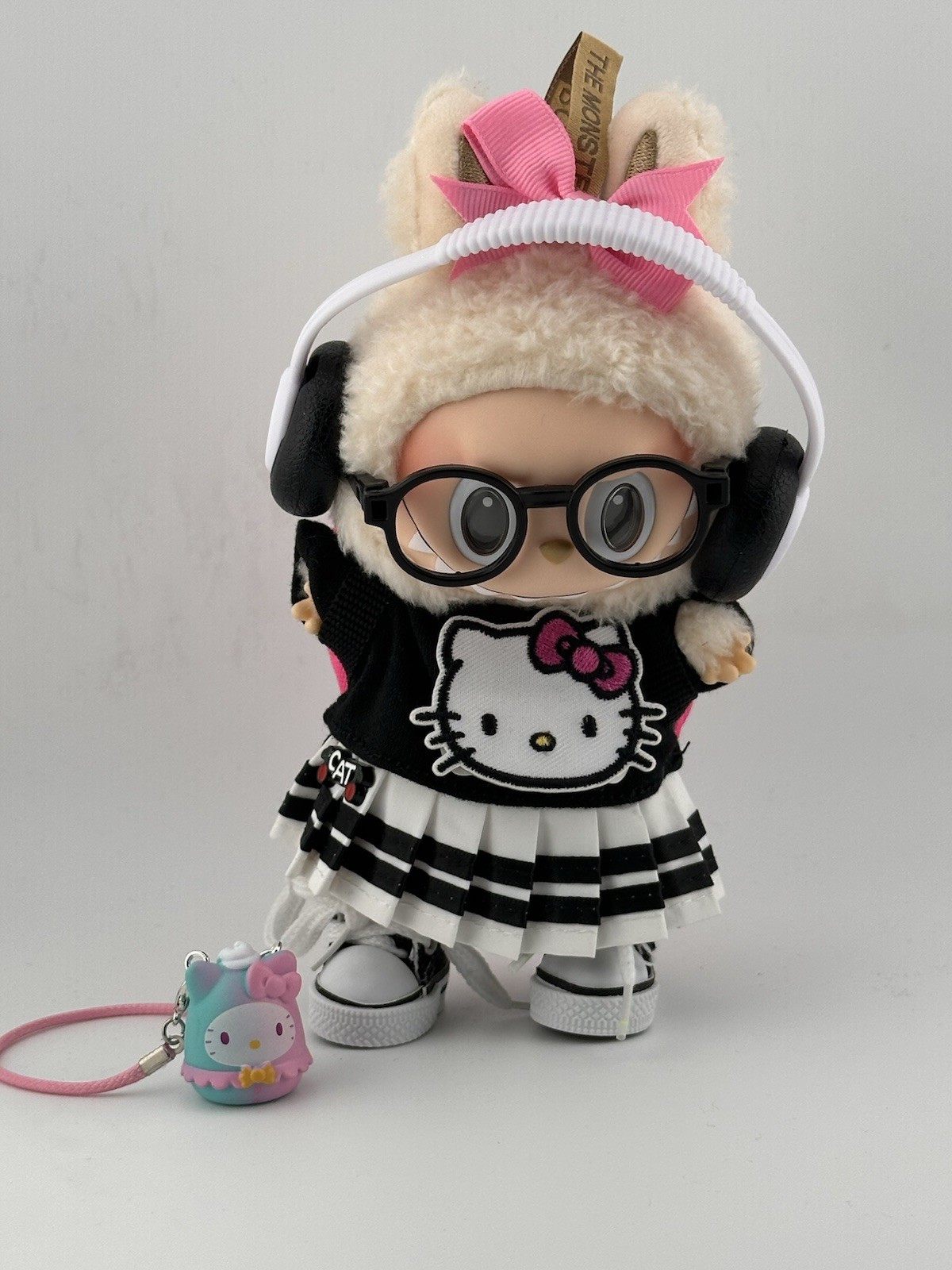 Labubu Clothes Outfit Hello Kitty Black Pink White 🩷 Backpack Set  🤍 (No Doll)