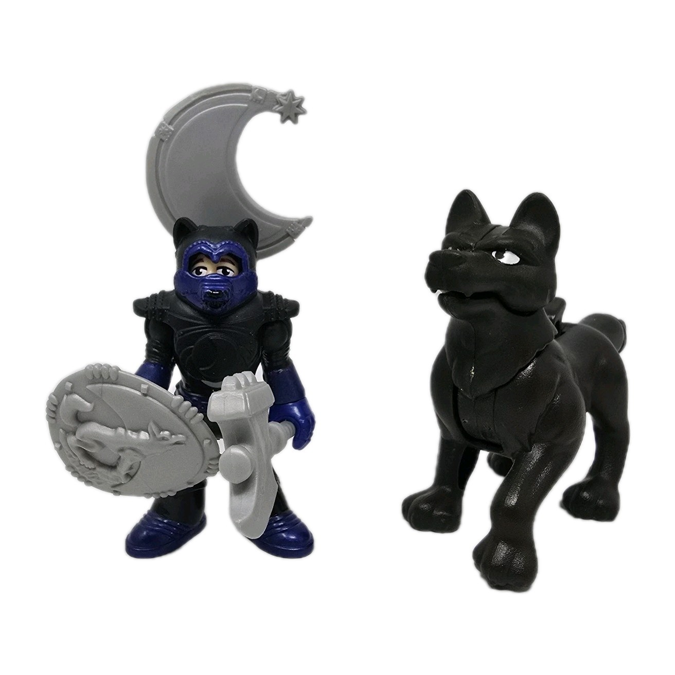 Fisher Price Imaginext Black Moon Knight & Eagle Talon Wolf Dog Figure