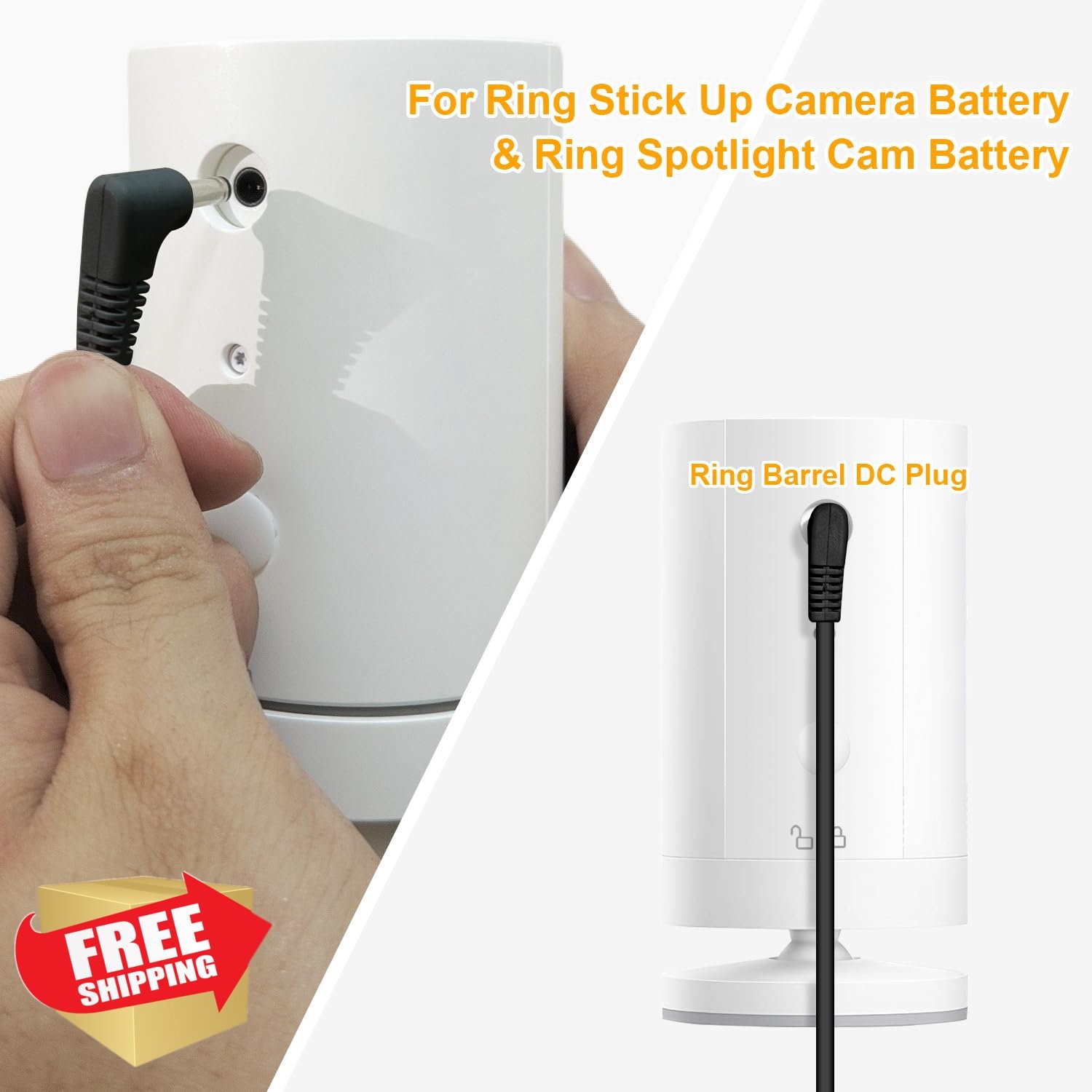 Ring Camera Solar Panel Stick Up Cam Spotlight Cam Battery Black 6W Charger