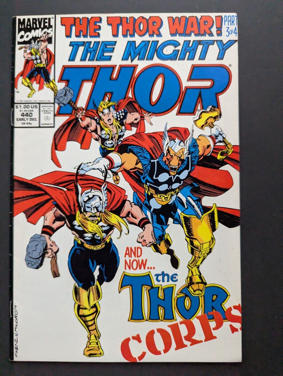 Thor #440,  1st Appearance Thor Corps: Beta Ray Bill Marvel Comics