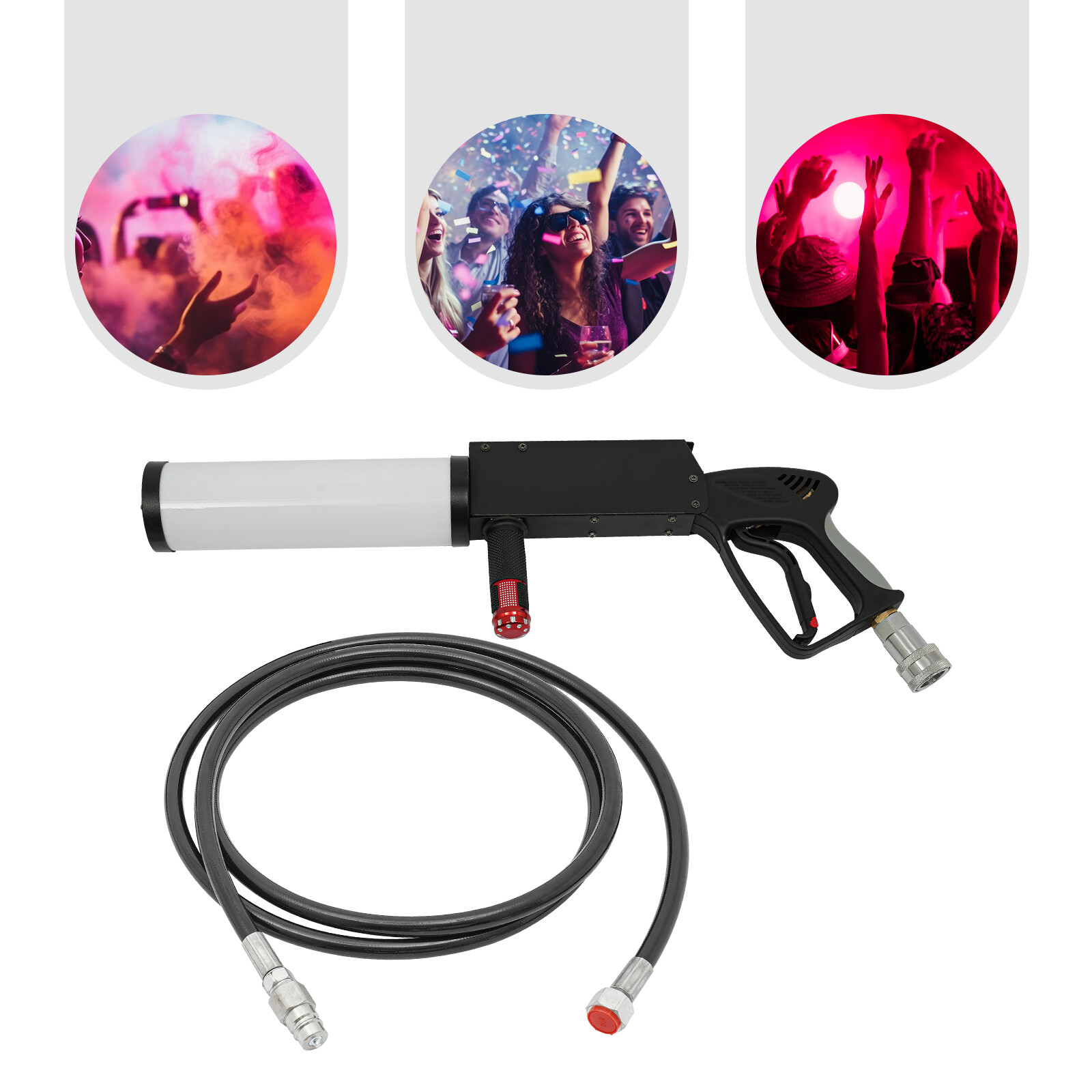Handheld LED CO2 Cannon Cryo Fog Stage Effect RGB CO2 Jet Machine Smoke Gun
