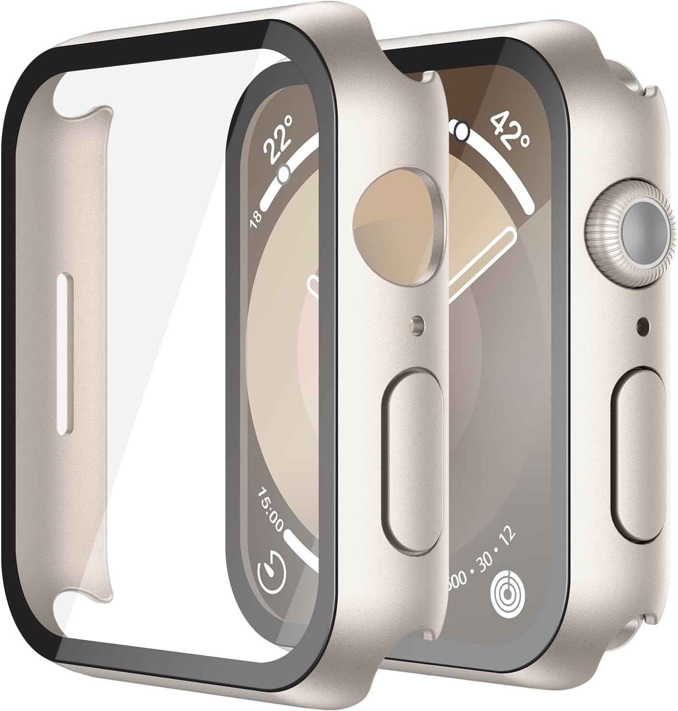 2 Pack Hard PC Case with Tempered Glass Screen Protector Watch 41mm