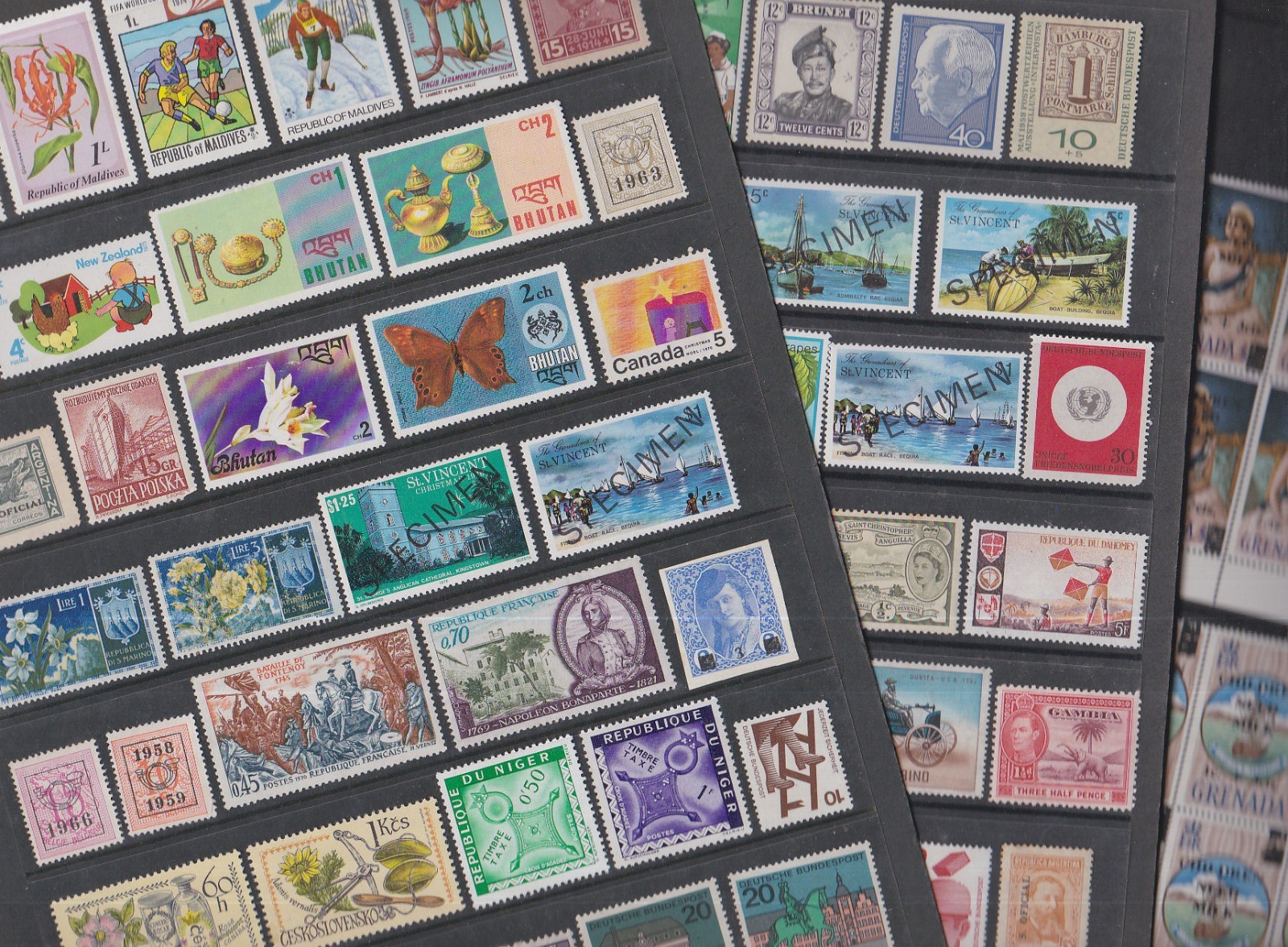 World 1930-80s Mint MNH-MLH Bhutan Grenada Germany France St Vincent Niger