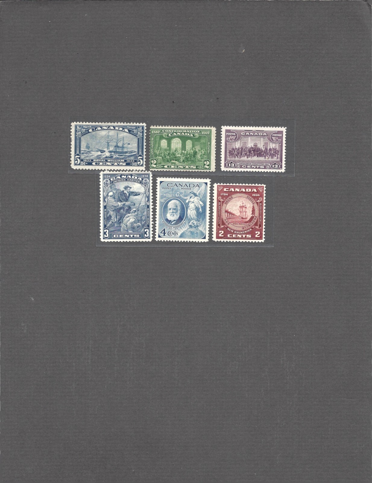 Canada Stamp Mint Lot, #'s 142, 204, 208, 212,224 & 274 (6 Stamps), All Mint