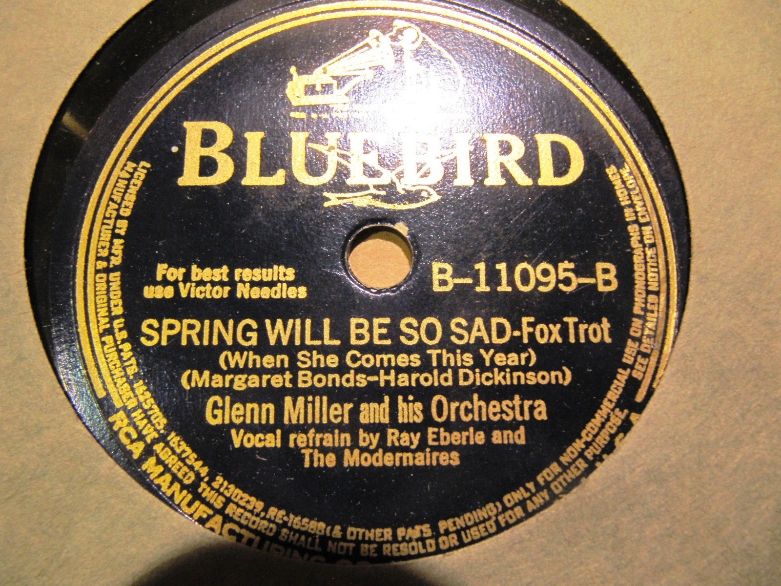 1941 GLENN MILLER ORCH Dorothy Claire PERFIDIA / Spring will be so sad BLUEBIRD