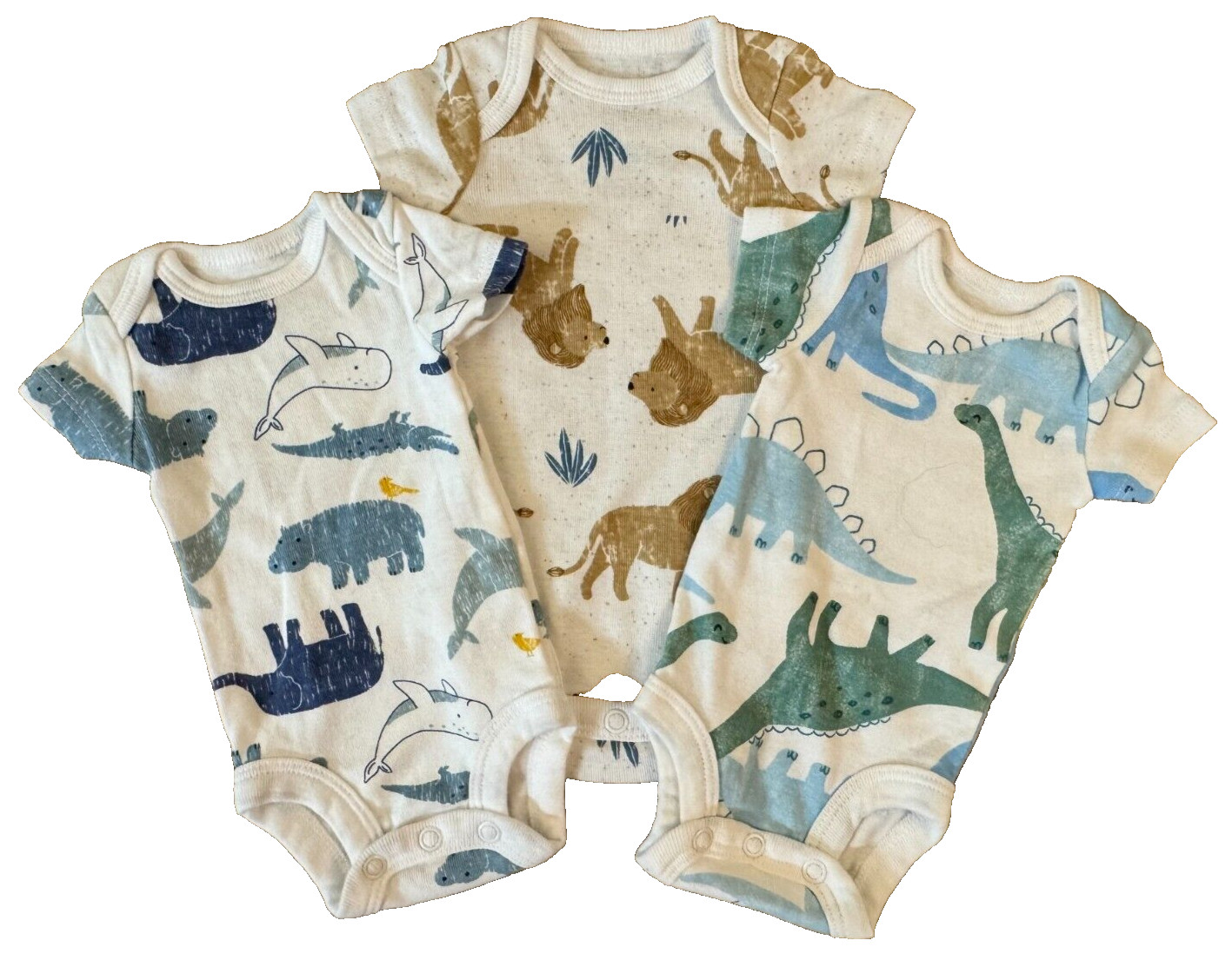 Baby Boy Preemie Bodysuits Dinosaur Animals Short Sleeved Tee Clothes Lot Reborn