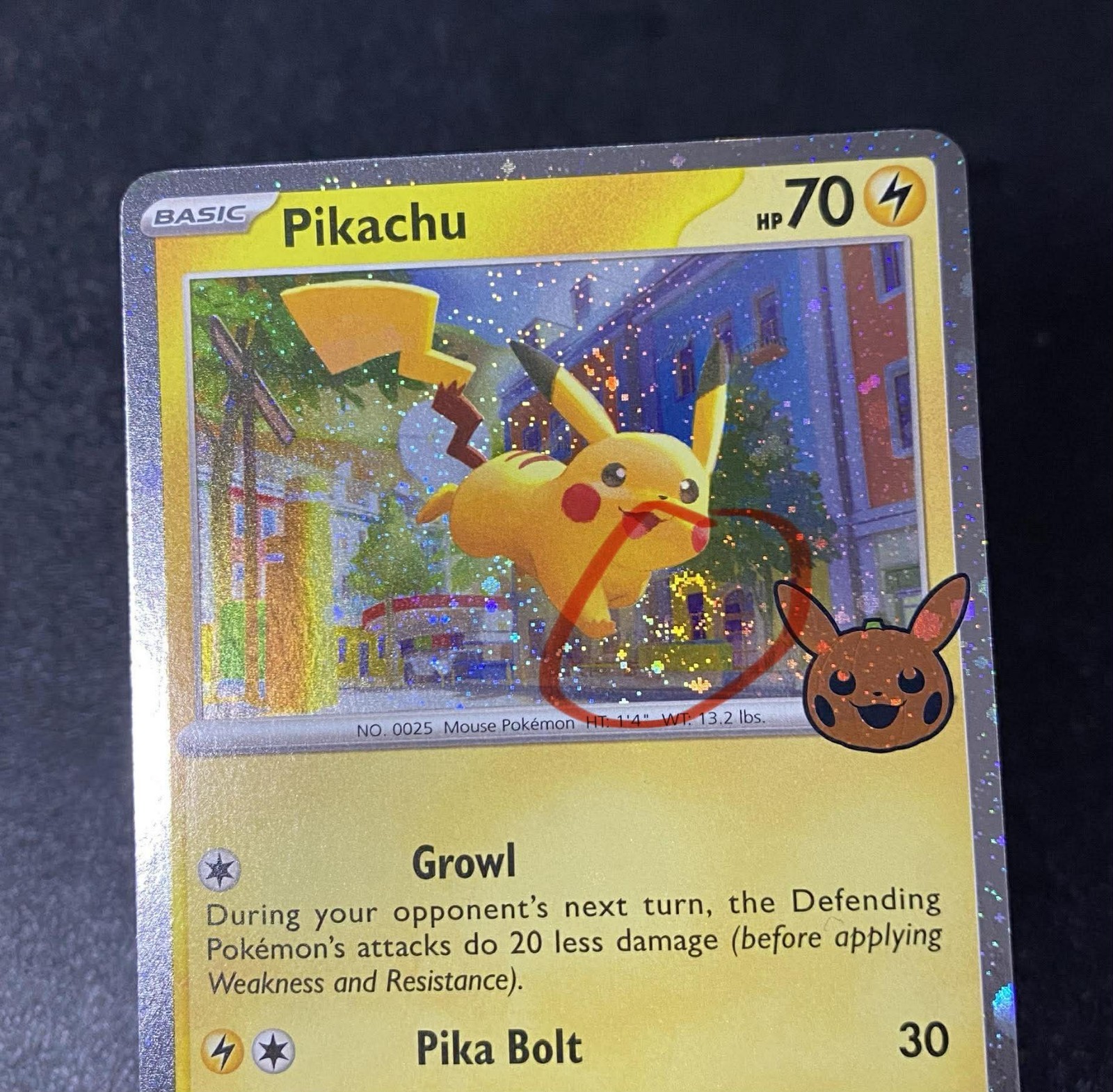 Pikachu 018/091 Cosmo Holo  Trick or Trade 2024 with Swirl  -Pack Fresh #1