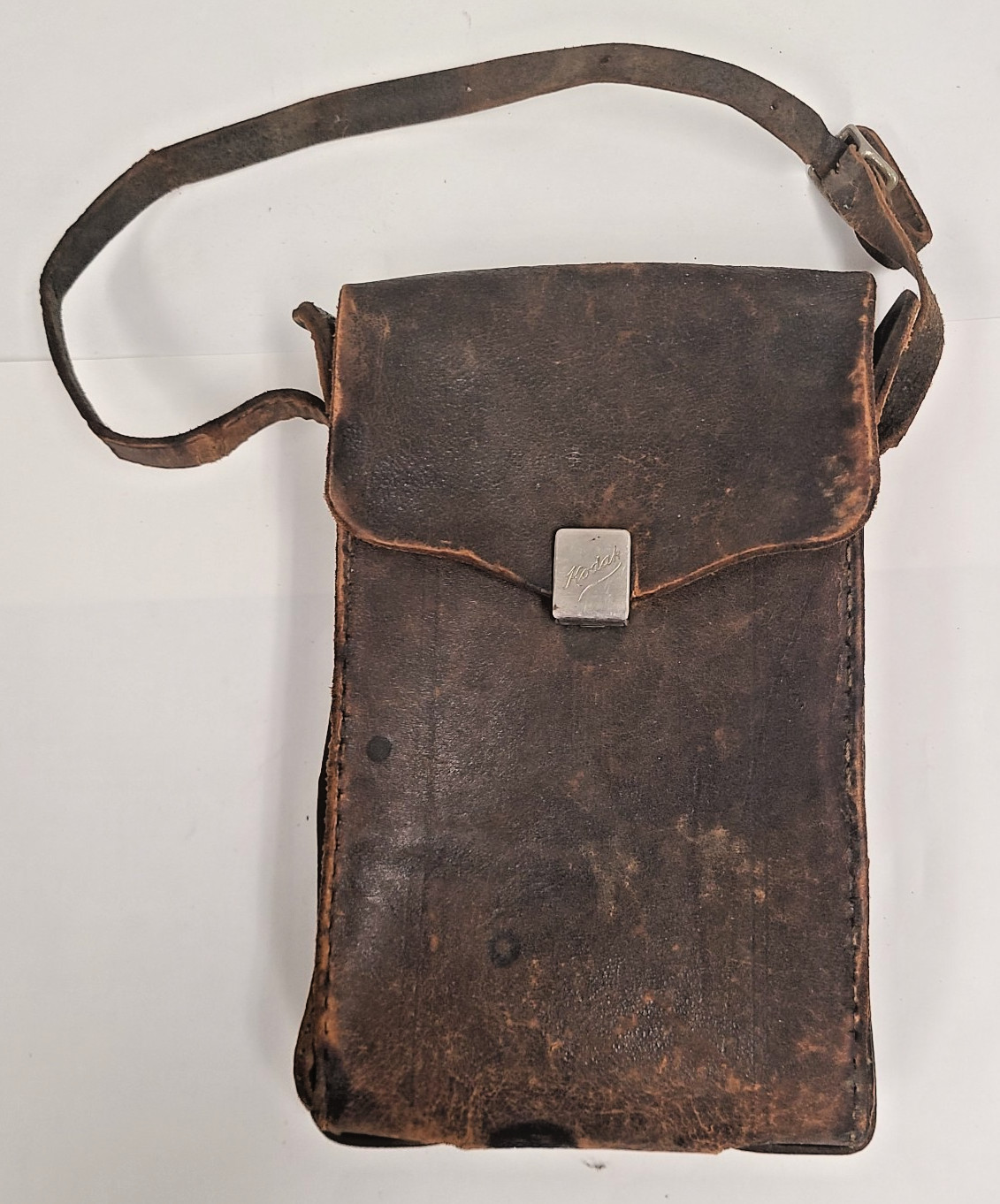 Vintage 1910-1915 Eastman Kodak Camera Bag Brown Leather 8 x 5 x 2