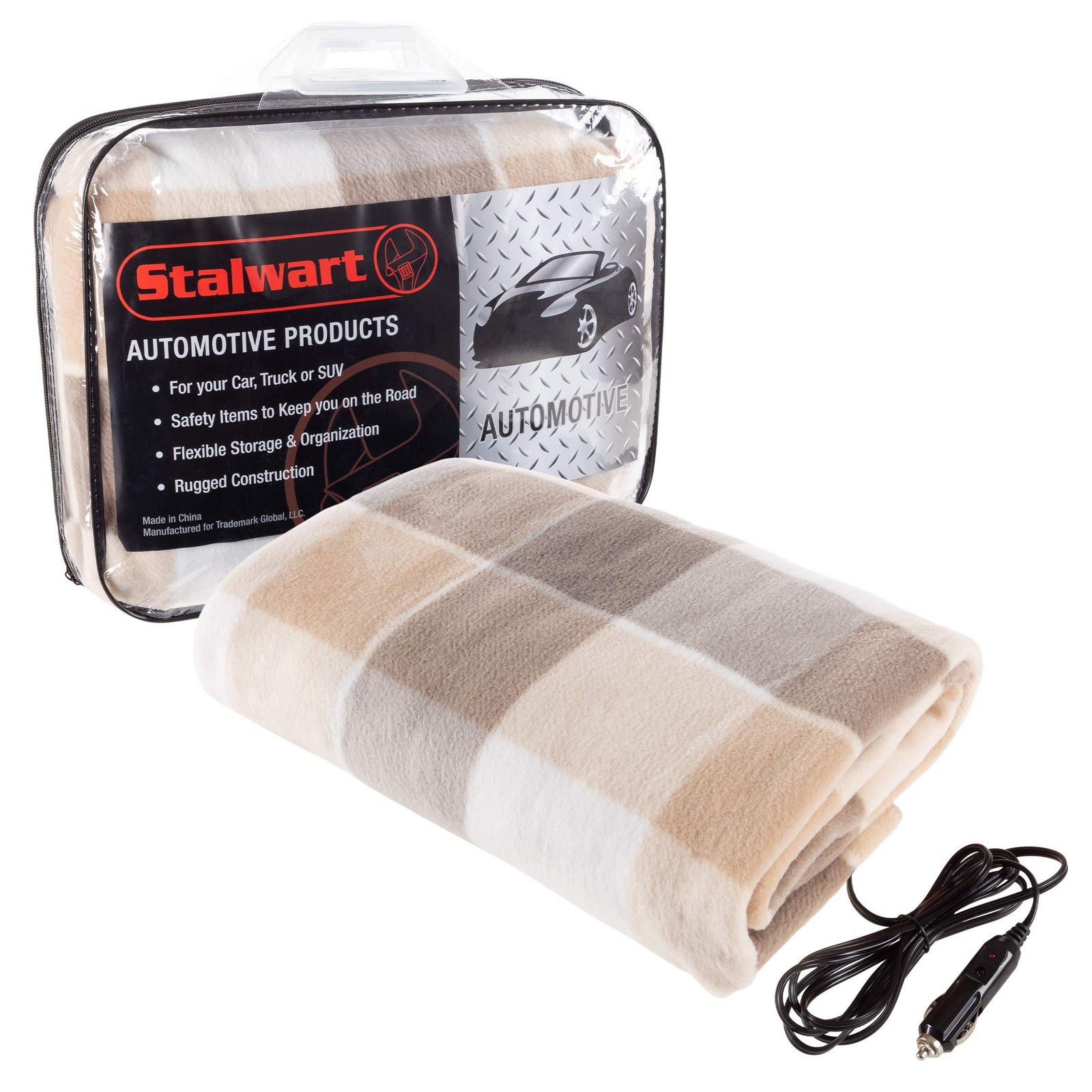 Stalwart 12V Heated Car Blanket for Truck, SUV, RV - Portable Electric
